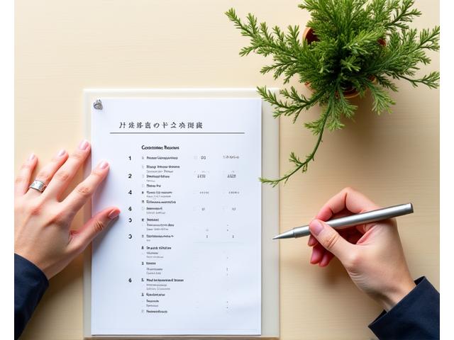 華道の作品が審査員によって厳しく評価されているシーン、ペンとメモが写っている