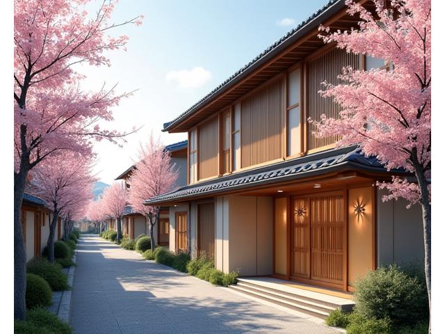 京都市内の静かな通りに位置するHana Kaze Trenalytiqdom Gakkoの外観。伝統的な日本家屋の要素とモダンなデザインが融合している。