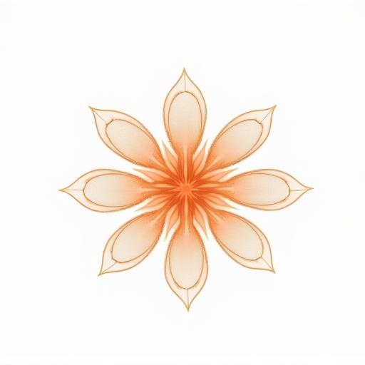 美しくデータフローを表現した桜が咲き誇る抽象的なアイコン