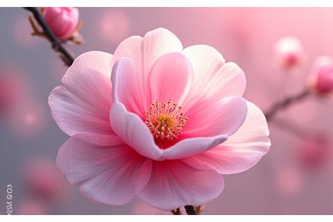 信頼とデータの保護を象徴する、優雅に開花する華やかな花とデジタルセキュリティの融合した抽象的な表現